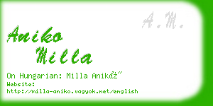 aniko milla business card